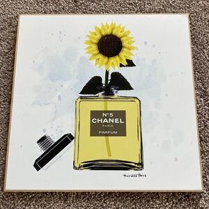 NWT Fairchild Paris Chanel Bottle Sunflower Hanging Plaque